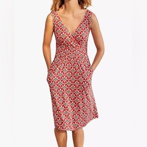 Boden Effie Palm Print Jersey Dress